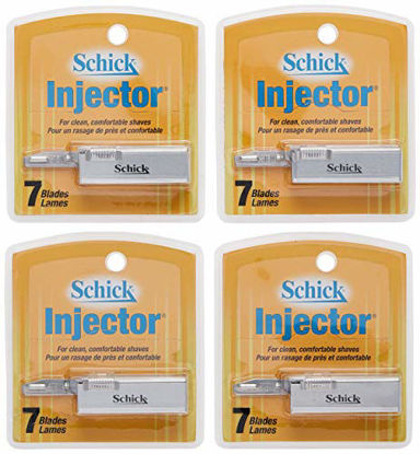 Picture of Schick Injector Razor Blades, 7-Count Boxes (Pack of 4)