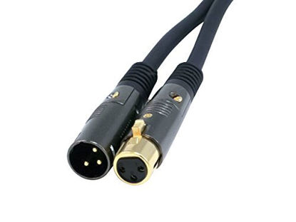 Picture of Monoprice 104752 Premier Series XLR Male to XLR Female - 10Ft - Black - Gold Plated | 16AWG Copper Wire conductors [Microphone & Interconnect]