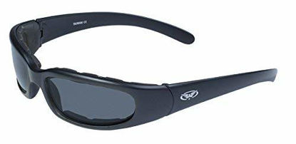 Picture of Global Vision Chicago Padded Motorcycle Riding Sunglasses Black Frame Smoke Lens