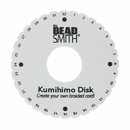 Picture of The Beadsmith Round Kumihimo Disk, 6 inch Diameter, 3/8" Dense Foam, Jewelry Tools for Braiding, 1 disks