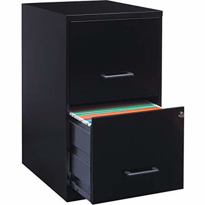 Picture of Lorell 14341 18 Deep 2-Drawer File Cabinet, Black