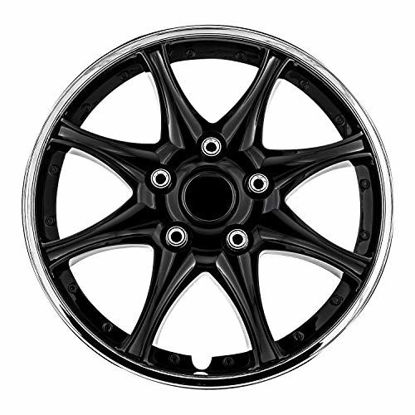 Picture of Pilot WH522-16C-B Universal Fit Black and Chrome 16 Inch Wheel Covers - Set of 4