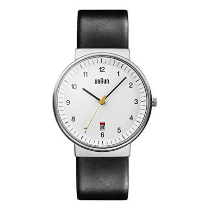 Picture of Braun Men's BN0032WHBKG Classic Analog Watch w. White Display and Black Band
