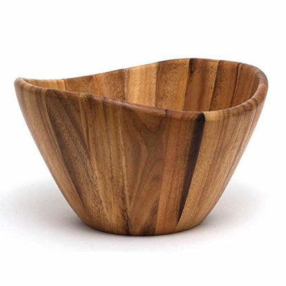 Picture of Lipper International Acacia Wave Serving Bowl for Fruits or Salads, Large, 12" Diameter x 7" Height, Single Bowl
