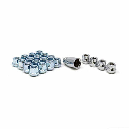 Picture of White Knight 791307-1SAM Chrome M12x1.50 Open End Bulge Acorn Lug Nut Kit with Wheel Locks, 20 Pack