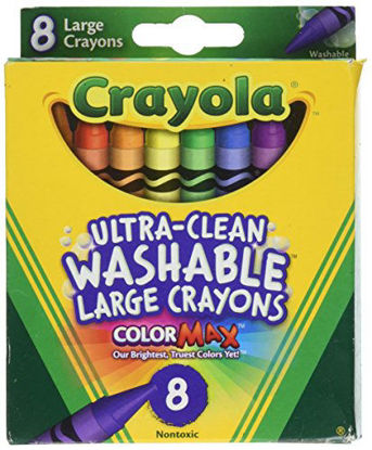 Picture of Crayola Washable Crayons, Large, 8 Colors - 2 Packs
