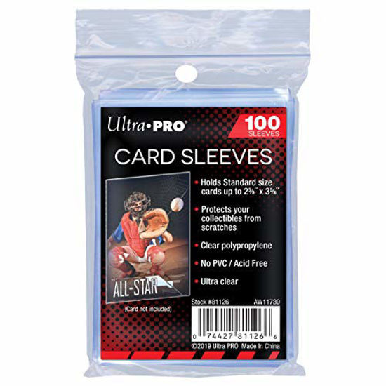 Picture of Ultra Pro 100 Pcs Soft Card Sleeves, 2 5/8 x 3 5/8-Inches Pack of 1 (Package may vary)
