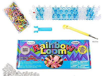 Picture of Rainbow Loom Crafting Kit includes Loom, Metal Hook, Mini Rainbow Loom, 600 Rubber Bands + 24 Clips