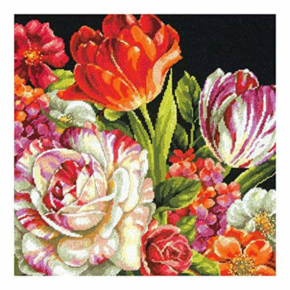 Picture of DIMENSIONS Needlepoint Kit, Bouquet on Black Floral Pattern, 14'' x 14''