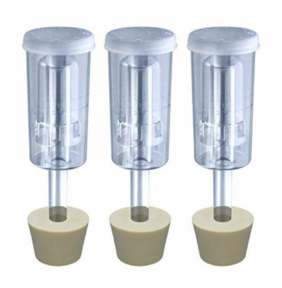 Picture of 3ct. - 3 Piece Airlock with #6.5 Stopper - Set of 3 (Cylinder Airlock)