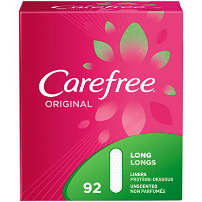 Picture of Carefree Original Thin Panty Liners, Long, Unscented, 92 Count (Pack of 1)