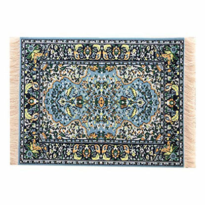 Picture of Beautiful Blue Oriental Rug Mousepad - Oriental Carpet Computer Mousemat Miniature