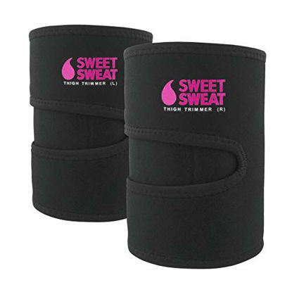 Picture of Sweet Sweat Thigh Trimmers for Men & Women ~ Increases Heat & Sweat to the Thighs ~ Includes Mesh Carrying Bag (Pink Logo, Medium)