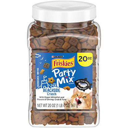 Picture of Purina Friskies Made in USA Facilities Cat Treats, Party Mix Beachside Crunch - 20 oz. Canister