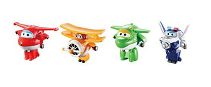 Picture of Super Wings US710610 Transform-A-Bots, Jett, Paul, Mira, Grand Albert, Toy Figures, 2" Scale