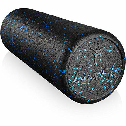 Picture of LuxFit Extra Firm Speckled Foam Roller with Online Instructional Video (Blue, 18-Inch)