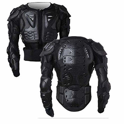 Picture of Motorcycle Full Body Armor Protector Pro Street Motocross ATV Guard Shirt Jacket with Back Protection Black XL