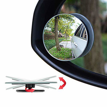 Picture of Ampper Blind Spot Mirror, 2" Round HD Glass Convex Rear View Mirror, Pack of 2