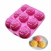 Picture of BAKER DEPOT Silicone Mold for Handmade Soap, Cake, Jelly, Pudding, Chocolate, 6 Cavity Rose Design, Set of 2