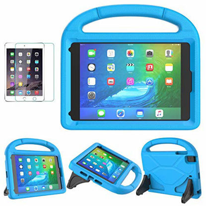 Picture of iPad Mini 1/2/3/4/5 Case for Kids, SUPLIK Durable Shockproof Protective Handle Bumper Stand Cover with Screen Protector for Apple 7.9 inch iPad Mini 5th (2019),4th,3rd,2nd,1st Generation, Blue