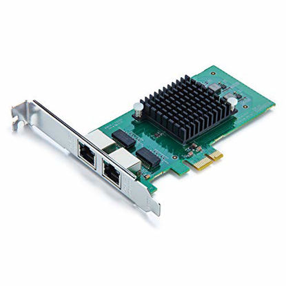 Picture of 1.25G Gigabit Ethernet Converged Network Adapter (NIC) for Intel 82576 Chip, Dual RJ45 Copper Ports, PCI Express 2.0 X1, Compare to Intel E1G42ET