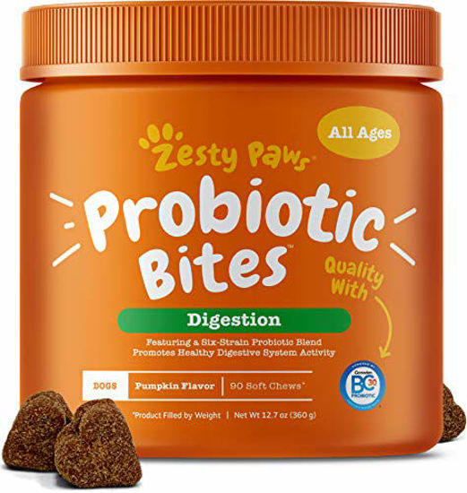 Picture of Zesty Paws Probiotic for Dogs - Probiotics for Gut Flora, Digestive Health, Occasional Diarrhea & Bowel Support - Clinically Studied DE111 - Functional Dog Supplement Soft Chews for Pet Immune System