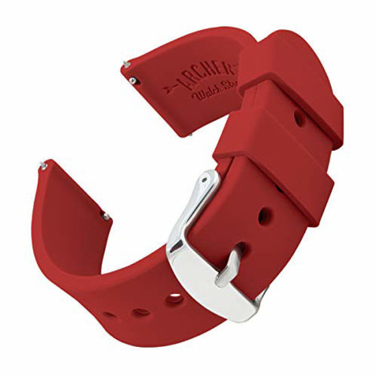 GetUSCart Archer Watch Straps Silicone Quick Release Soft Rubber Replacement Watch Bands Venetian Red 22mm