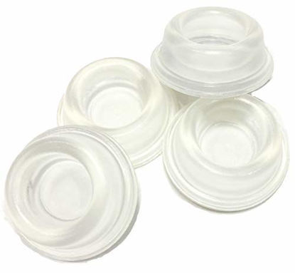 Picture of Door Stopper Wall Protector [4 Pack] - Clear Self Adhesive Rubber Door Bumpers. Prevent Damage to Walls from Door Knobs Handles - Door Stop
