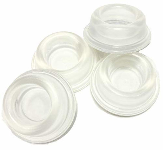 Picture of Door Stopper Wall Protector [4 Pack] - Clear Self Adhesive Rubber Door Bumpers. Prevent Damage to Walls from Door Knobs Handles - Door Stop