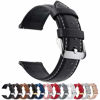 Picture of 12 Colors for Quick Release Leather Watch Band, Fullmosa Axus Genuine Leather Watch Strap, Black+silver buckle, 20MM