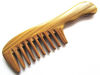 Picture of Myhsmooth Gsp-2w-wt Wide Tooth Wood Handmade Natural Green Sandalwood No Static Comb with Wavy Handle with Aromatic Scent for Detangling Curly Hair and Gift(7.4")
