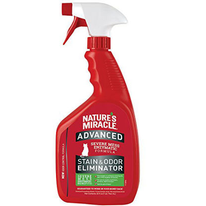 Picture of Natures Miracle P-96992 Advanced Stain and Odor Eliminator Cat, For Severe Cat Messes, Updated Formula,32 Oz Spray