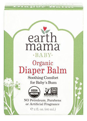 Picture of Organic Diaper Balm by Earth Mama | Safe Calendula Cream to Soothe and Protect Sensitive Skin, Non-GMO Project Verified, 2-Fluid Ounce