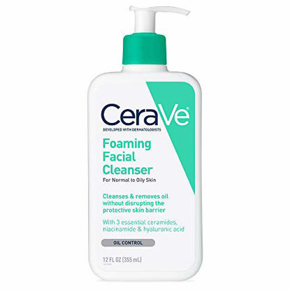 Picture of CeraVe Foaming Facial Cleanser | 12 Fl. Oz | Daily Face Wash for Oily Skin | Fragrance Free