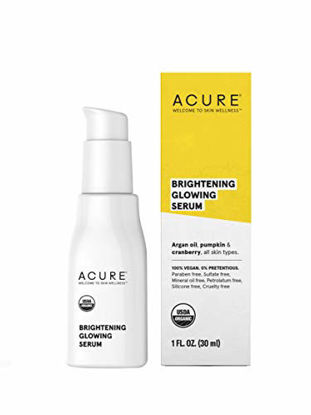 Picture of Acure Brightening Glowing Serum | 100% Vegan | For A Brighter & Appearance | Argan Oil, Pumpkin & Cranberry - Hydrates, Soothes & Adds Antioxidant Protection | All Skin Types | 1 Fl Oz