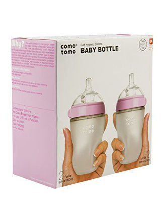 Picture of Comotomo Natural Feel 8oz. Bottle, 4 Pack - Pink