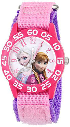 Picture of Disney Kids' W001790 Frozen Elsa and Anna Watch, Pink Nylon Band