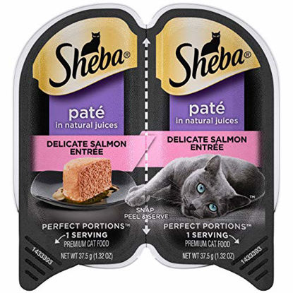 Picture of SHEBA PERFECT PORTIONS Adult Soft Wet Cat Food Paté, Delicate Salmon Entrée, (24) 2.6 oz. Twin-Pack Trays
