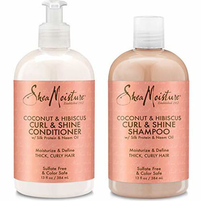 Picture of Shea Moisture Coconut & Hibiscus Curl & Shine Shampoo and Conditioner Set