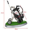 Picture of Mini desktop golf bag pen holder with lawn base and golf pens 5-piece set of golf souvenir Tour souvenir novelty gift Idea Golf Golfing (silver and black)