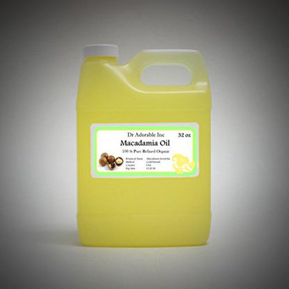 Picture of 32 fl.oz Macadamia Nut Organic Oil Cold Pressed Premium Best Quality Skin Hair Care