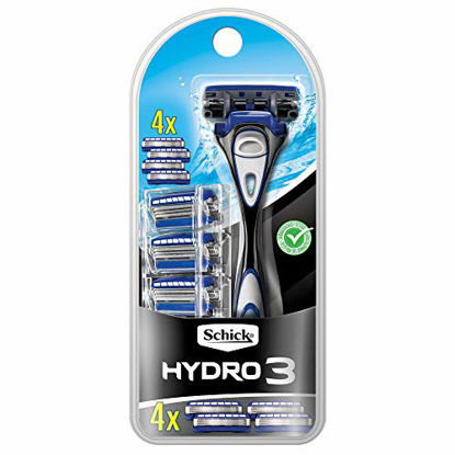 Picture of Schick Hydro 3 Razor for Men Value Pack with 4 Razor Blade Refills