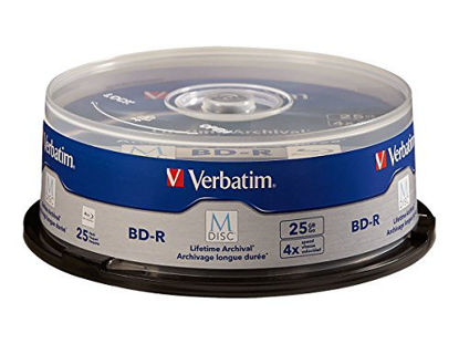 Picture of Verbatim M-Disc BD-R 25GB 4X with Branded Surface - 25pk Spindle - 98909