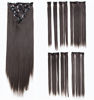 Picture of SWACC Women 22 Inches Straight Full Head 7 Separate Pieces Heat Resistance Synthetic Hair Clip in Hair Extensions (Dark Brown-4#)