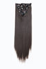Picture of SWACC Women 22 Inches Straight Full Head 7 Separate Pieces Heat Resistance Synthetic Hair Clip in Hair Extensions (Dark Brown-4#)
