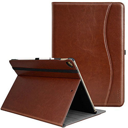 Picture of Ztotop Case for iPad Pro 12.9 Inch 2017/2015 (Old Model,1st & 2nd Gen), Premium Leather Business Folding Stand Folio Cover with Auto Wake/Sleep and Document Card Slots, Multiple Viewing Angles, Brown