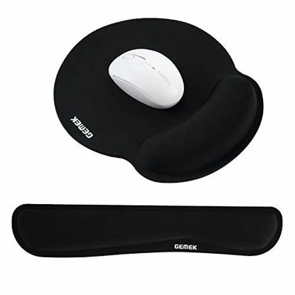 Picture of GEMEK Mouse Pad & Keyboard Wrist Rest Support for Gaming/Computer/Laptop, Memory Foam Set for Easy Typing&Relief Getting Hand Hurt and Carpal Tunnel Syndrome Pain