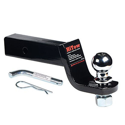 Picture of HiTow Trailer Hitch Loaded Ball Mount Class III/IV 3-1/4" Drop with 2" Hitch Ball & 5/8" Pin Kit (GTW 5,000 lbs)