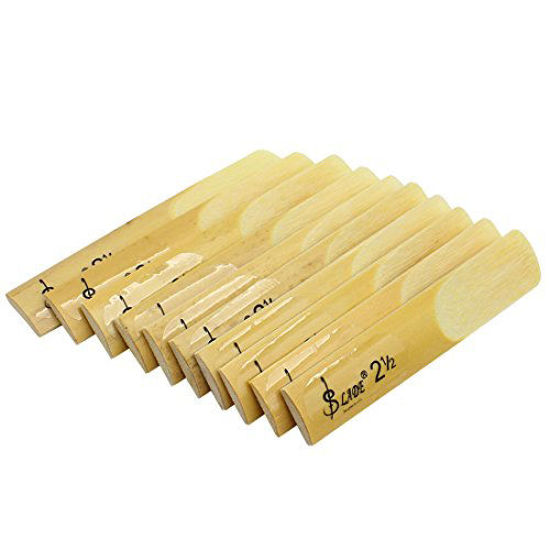 The Best DealOriGlam 10pcs Alto Sax Saxophone Reeds 2.5 Reed, Alto bE Saxophone Reeds Lade Bamboo 2-1/2 Reed Strength 2.5 for Clarinet, Soprano or ...