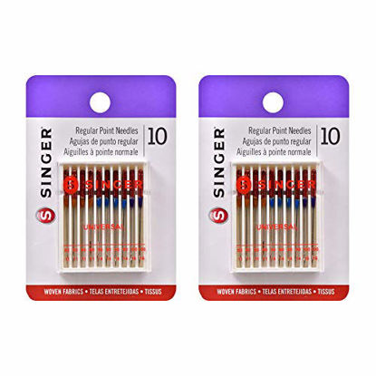 Picture of SINGER Universal Regular Point Machine Needles (20-Count 80/11, 90/14, 100/16)